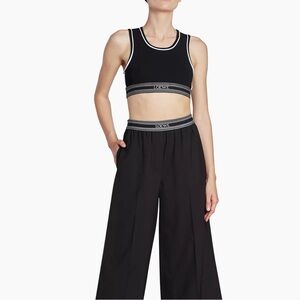 LOEWE BLACK ELASTIC LOGO TROUSERS